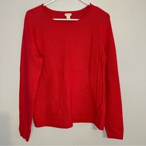 J Crew Womens Merino Wool Blend Knit Crew Neck Pullover Sweater Sz M Pinkish Red